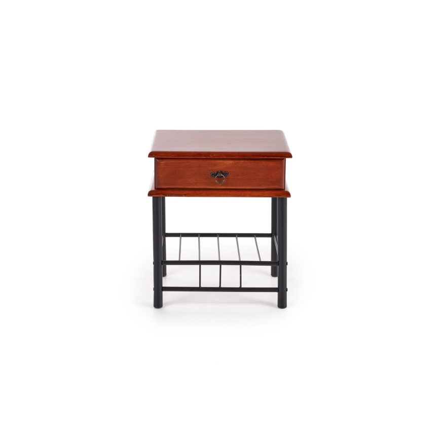 Table de chevet FIONA 55x48 cm marron/noir