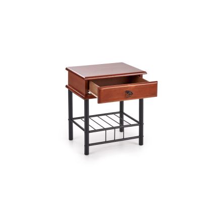 Table de chevet FIONA 55x48 cm marron/noir