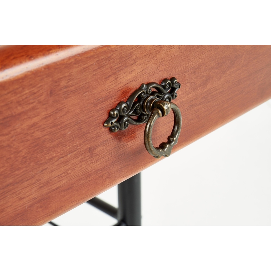 Table de chevet FIONA 55x48 cm marron/noir