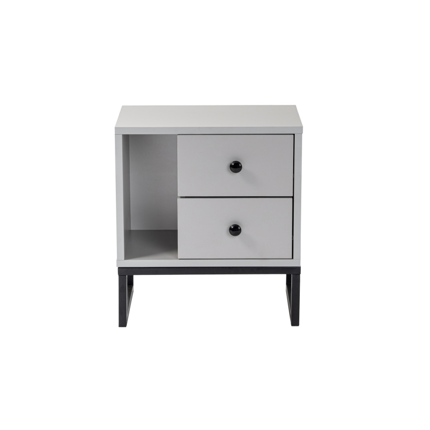 Table de chevet GLIMMER 50x45,2 cm gris/noir