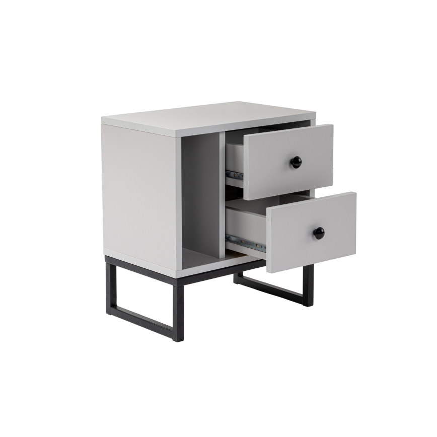 Table de chevet GLIMMER 50x45,2 cm gris/noir
