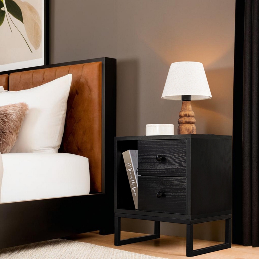 Table de chevet GLIMMER 50x45,2 cm noir