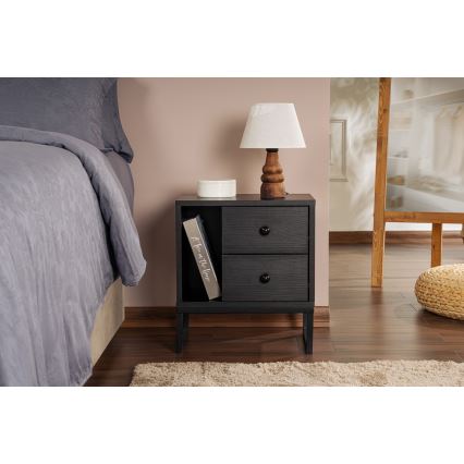 Table de chevet GLIMMER 50x45,2 cm noir