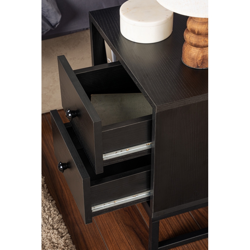 Table de chevet GLIMMER 50x45,2 cm noir