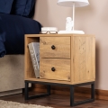 Table de chevet GLIMMER 50x45,2 cm pin atlantic/noir