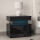 Table de chevet GLOSSA 55 x 51 cm avec éclairage LED intégré, finition noir/noir brillant