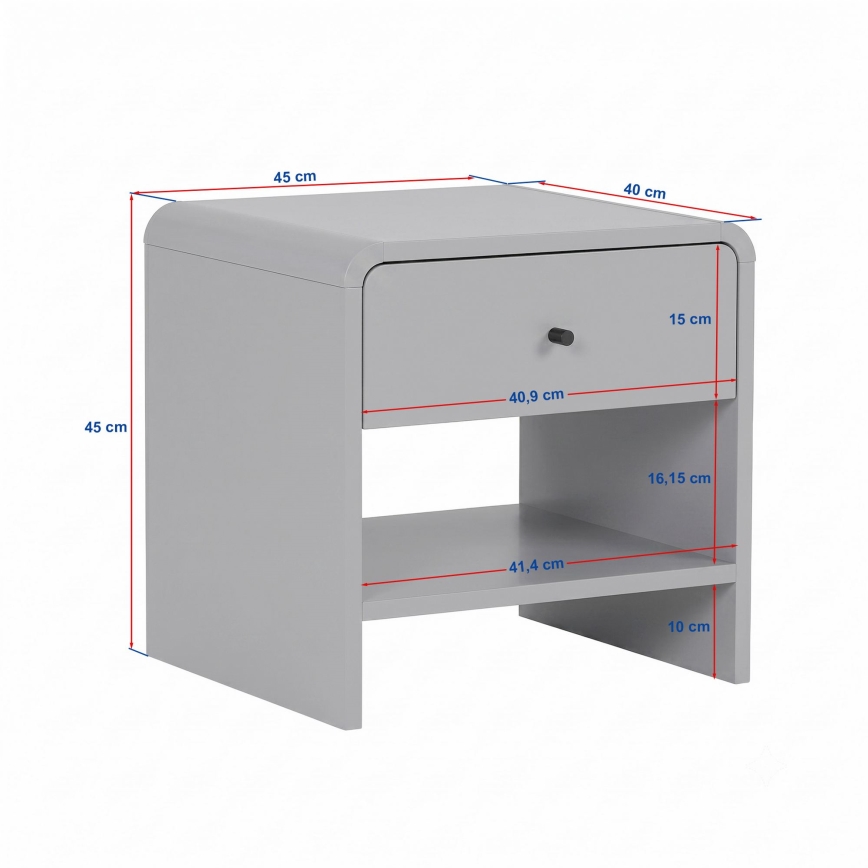 Table de chevet KABIN 45 x 40 cm chêne