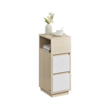 Table de chevet KELO 25 x 30 cm marron/blanc