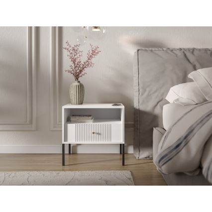 Table de chevet LUE blanche/noire