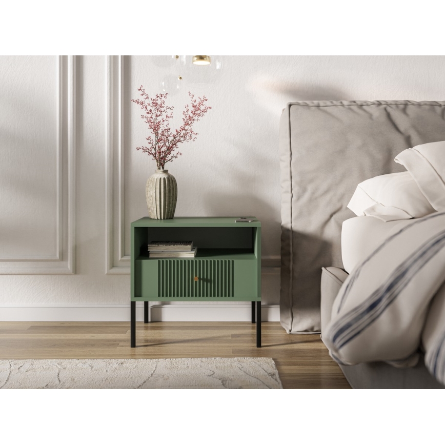 Table de chevet LUE vert/noir