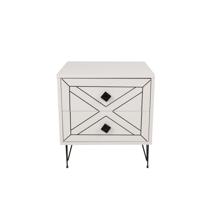 Table de chevet LUNA 50x55 cm blanc