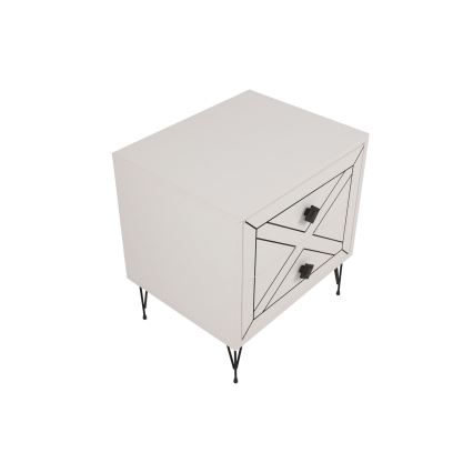 Table de chevet LUNA 50x55 cm blanc