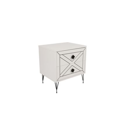 Table de chevet LUNA 50x55 cm blanc