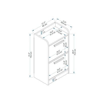 Table de chevet LUSES 79,4x45 cm pin atlantique/beige