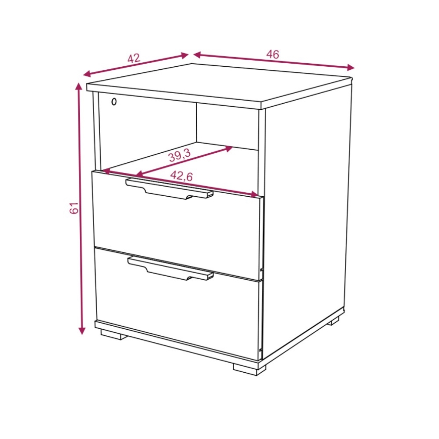 Table de chevet NED blanche