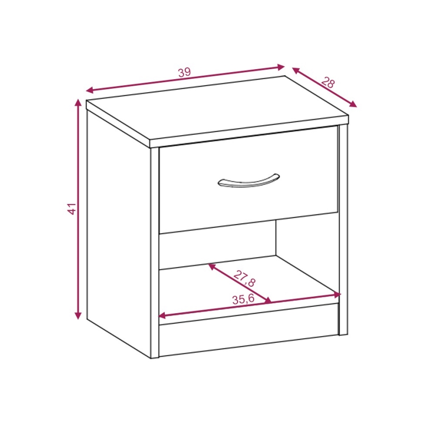 Table de chevet NED chêne Sonoma/blanc