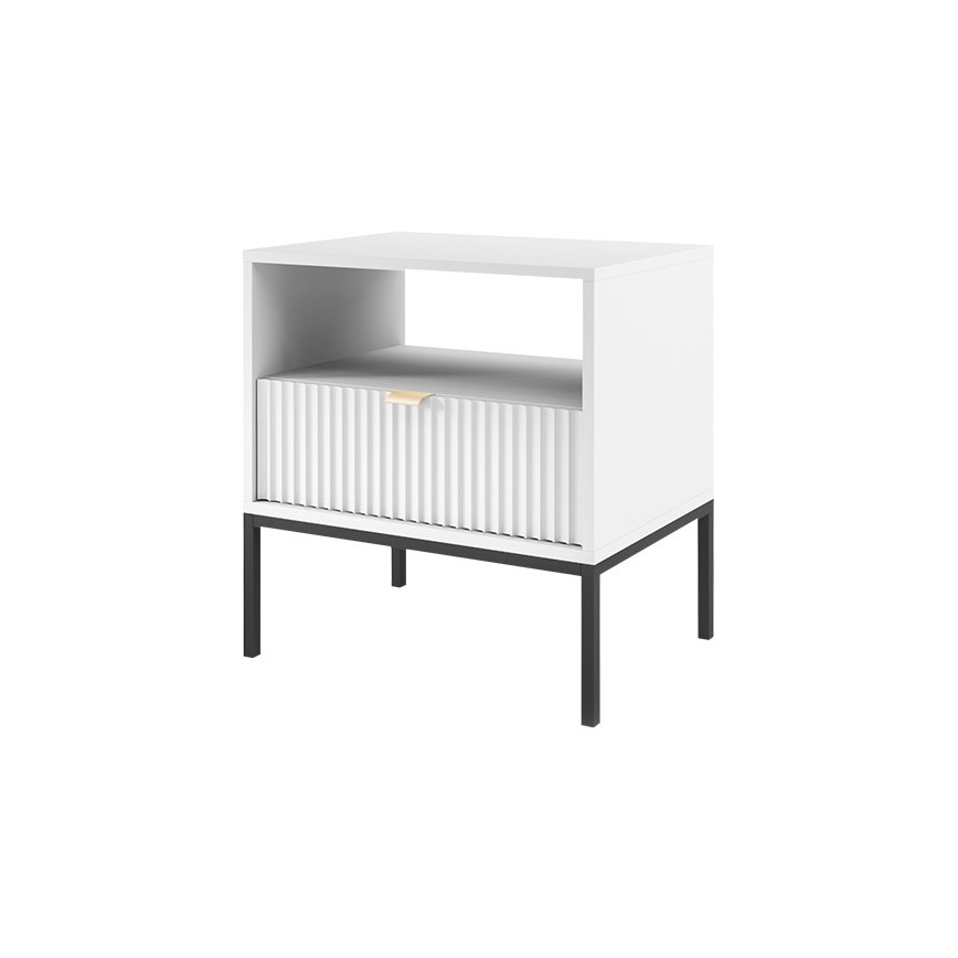 Table de chevet NOVA 56x54 cm blanc/noir