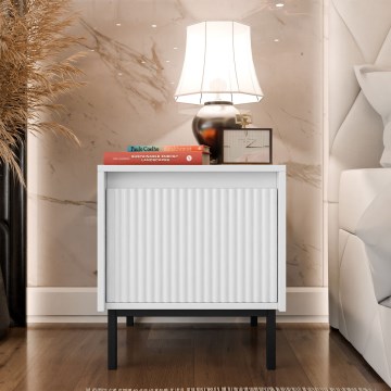 Table de chevet OZMI 50 x 45 cm blanche