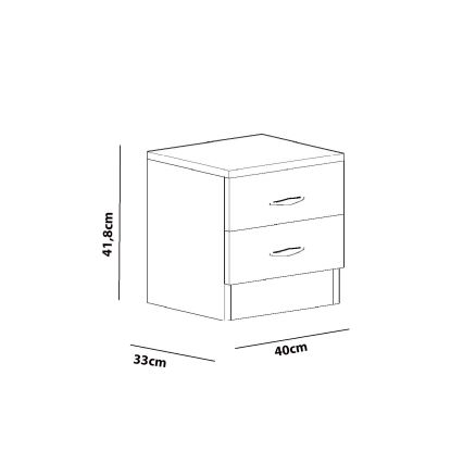 Table de chevet SINE 42x40 cm blanc