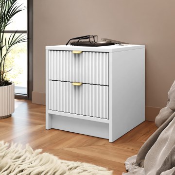 Table de chevet TIRENO 40 x 35 cm, blanche