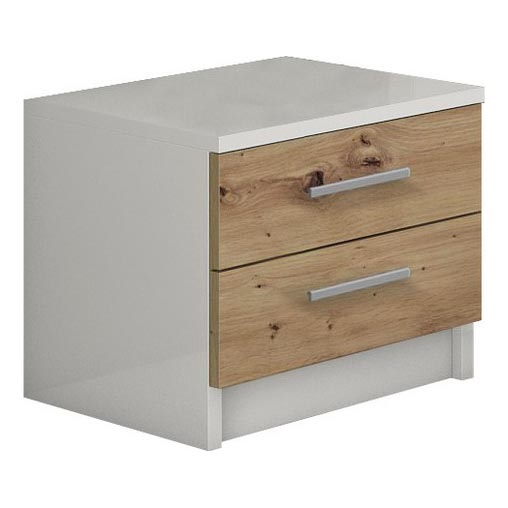 Table de chevet TOD blanche/chêne artisan