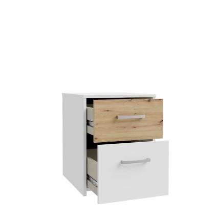 Table de chevet URO chêne artisan/blanc