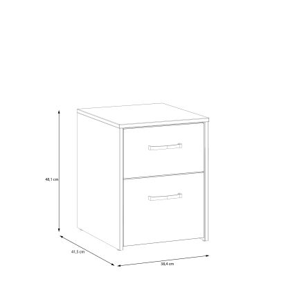 Table de chevet URO chêne artisan/blanc