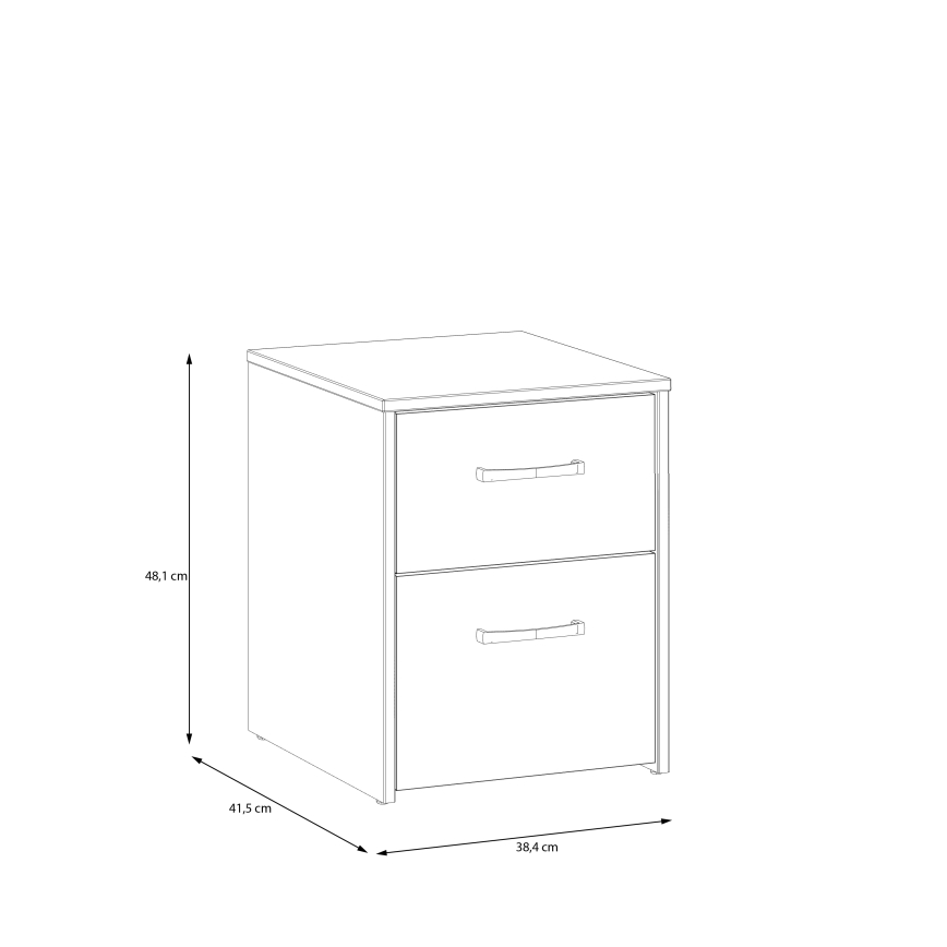 Table de chevet URO chêne artisan/blanc