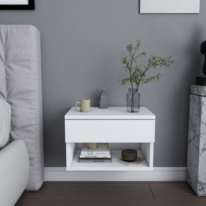Table de chevet VETRA blanche