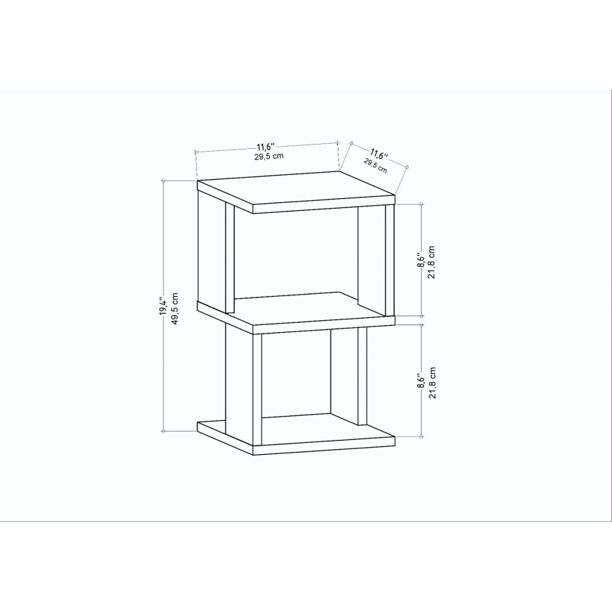 Table de chevet ZUNA anthracite