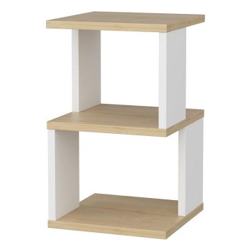 Table de chevet ZUNA chêne/blanc