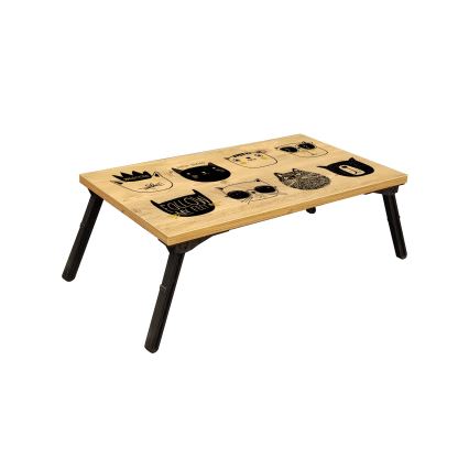 Table de lit GUSTO CATS 24x60 cm beige/noir