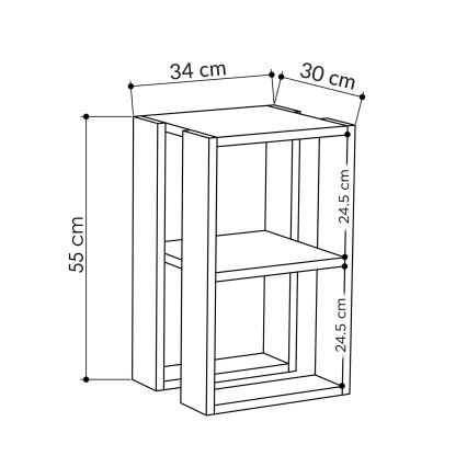 Table de nuit LONIE 55x30 blanche