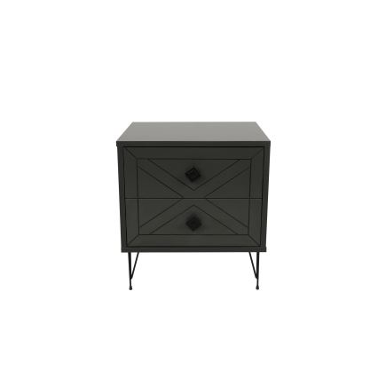 Table de nuit LUNA 55x50 cm anthracite/noire