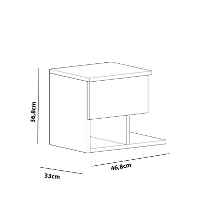 Table de nuit YASSO 36,8x46,8 cm blanche