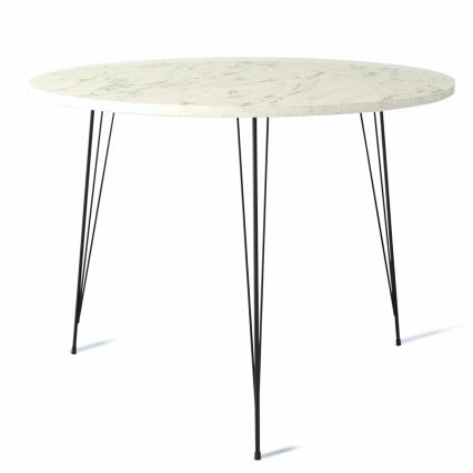 Table de repas SANDALF 75x90 cm blanche/noire