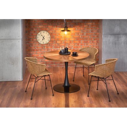 Table de salle à manger CARMELO 75x100 cm noir/marron