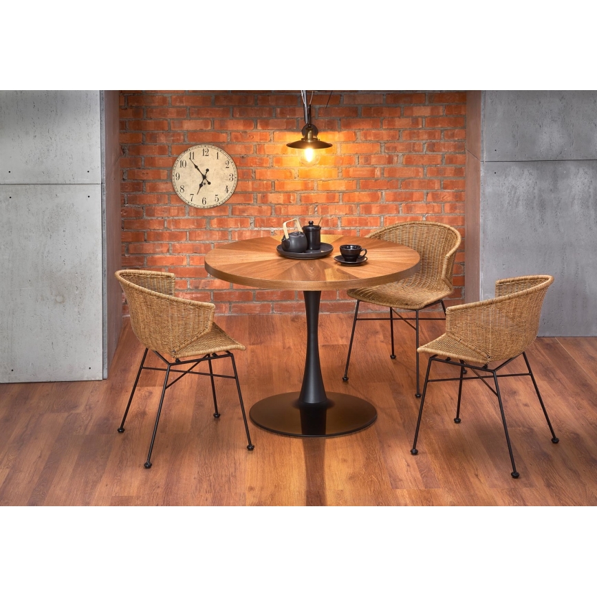 Table de salle à manger CARMELO 75x100 cm noir/marron