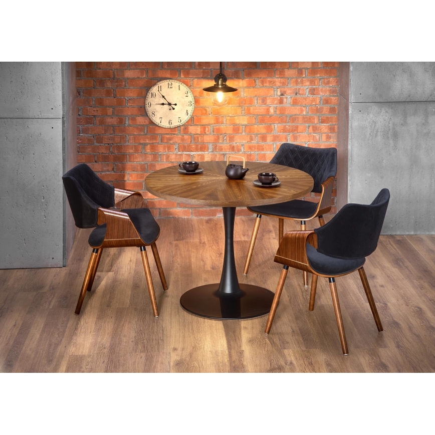 Table de salle à manger CARMELO 75x100 cm noir/marron