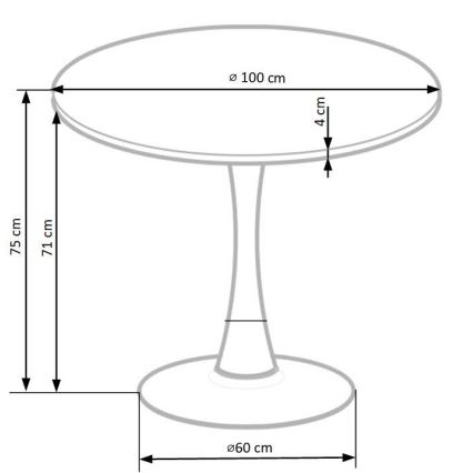 Table de salle à manger CARMELO 75x100 cm noir/marron