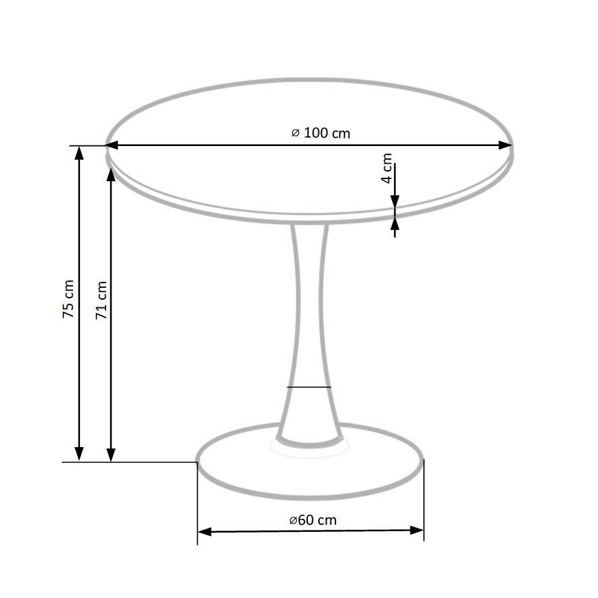 Table de salle à manger CARMELO 75x100 cm noir/marron