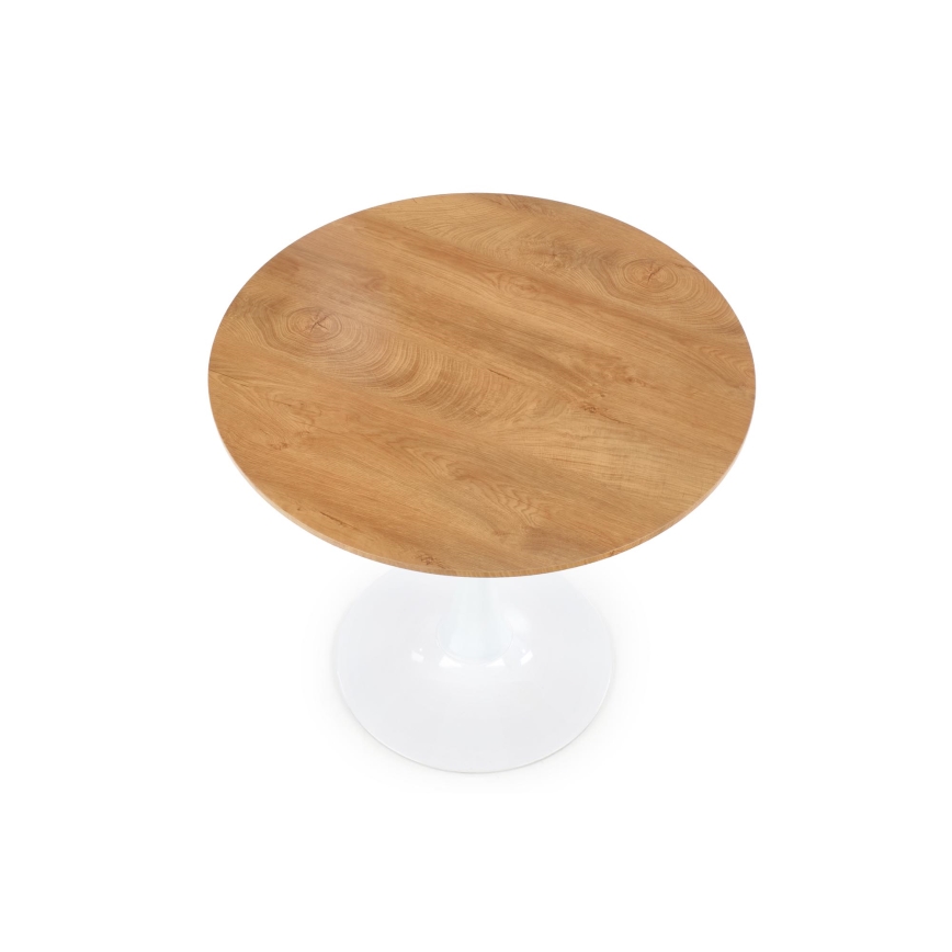 Table de salle à manger LUGI Ø 80 cm, marron/blanc