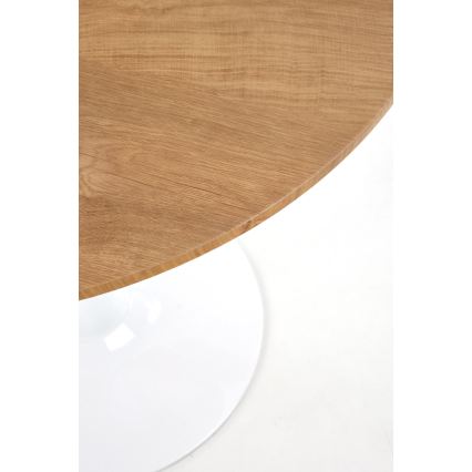Table de salle à manger LUGI Ø 80 cm, marron/blanc