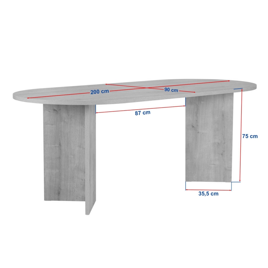 Table de salle à manger NEL 200 x 90 cm beige