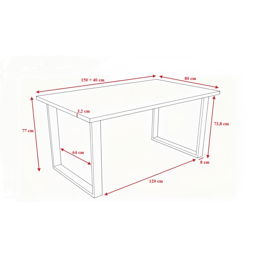 Table de salle à manger pliable COLIN gris