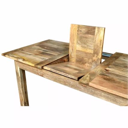 Table de salle à manger pliable HINA 180x90 cm bois massif/manguier