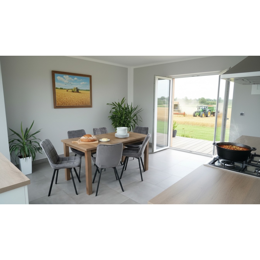 Table de salle à manger pliable LIAM chêne