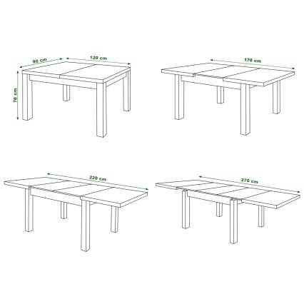 Table de salle à manger pliable pour 12 personnes RALF chêne sonoma
