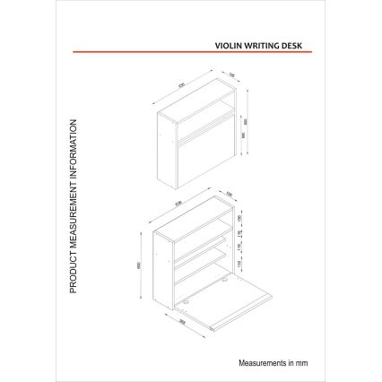 Table de travail pliable VIOLIN 63,6x60 cm blanc