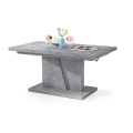 Table extensible basse/à manger NINO à plateau relevable, gris béton
